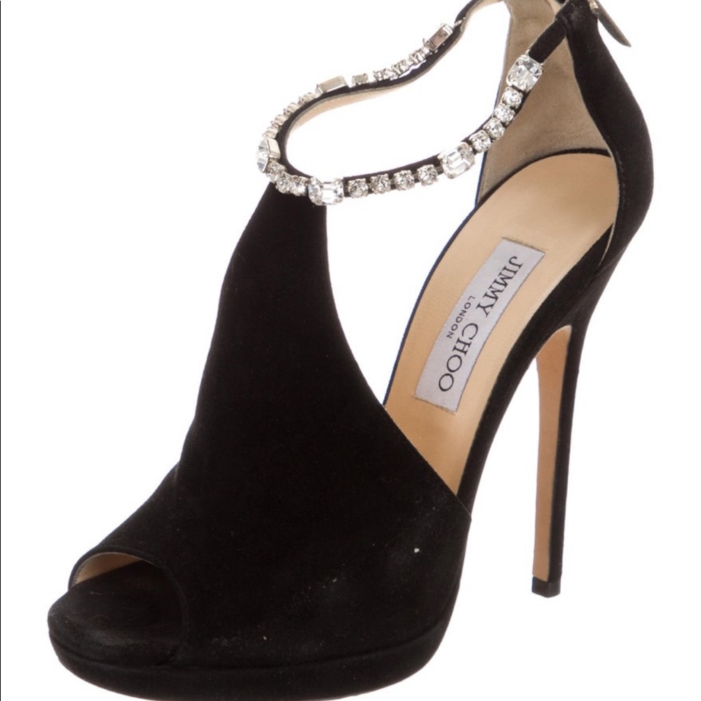 AUTHENTIC Jimmy Choo Embellished Open Toe Heels